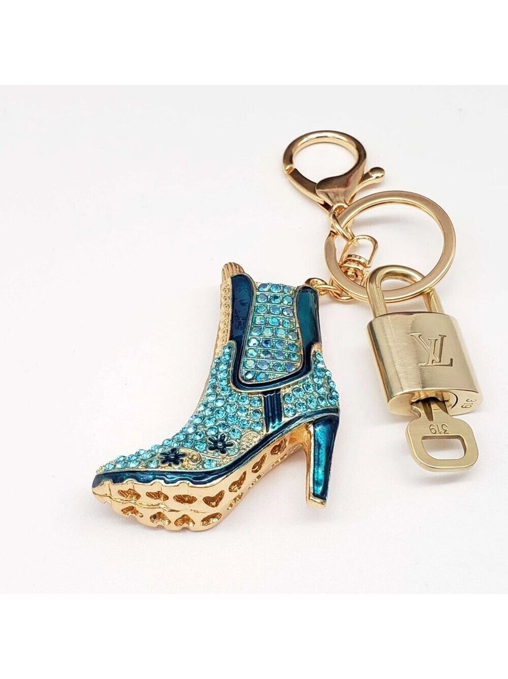 Louis Vuitton Gold Lock 🔑 Authentic LV Padlock + Unbranded Shoe Bag Charm - Picture 10 of 10
